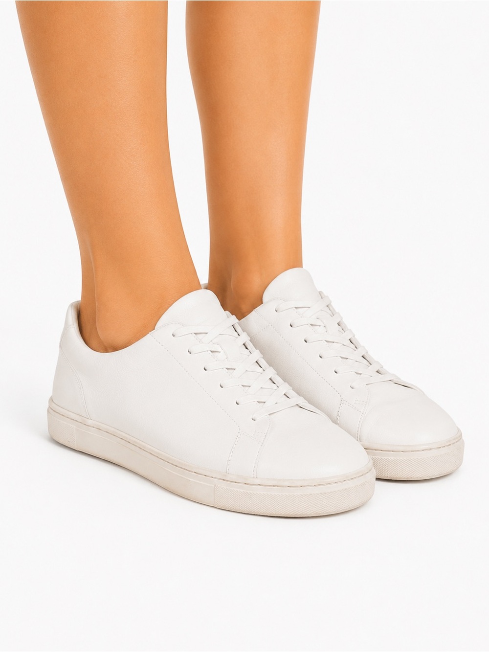 Joie Harvard Anthropology Size 9 Classic White Leather Low-Top Sneakers Women's